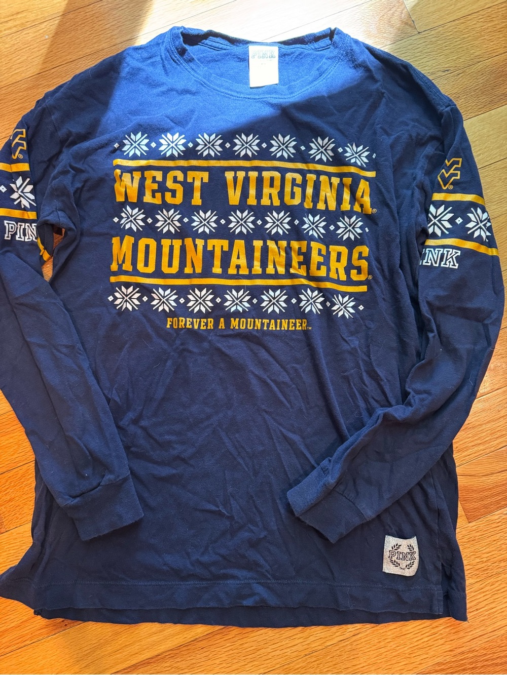 WVU Mountaineers PINK Long Sleeve Top
